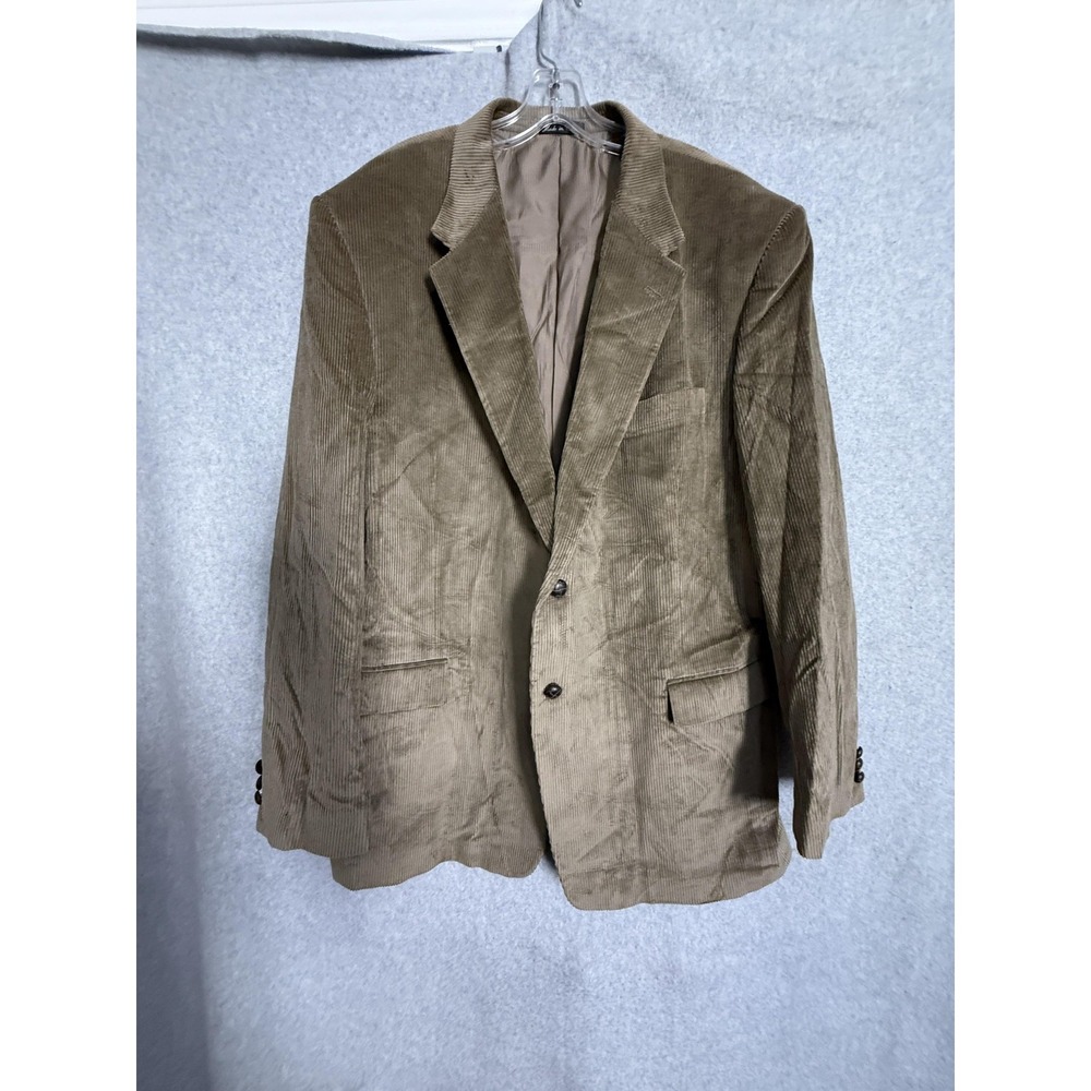 Monsieur‎ Adolfo Blazer Sport Coat Mens 48L Brown Corduroy Jacket Casual